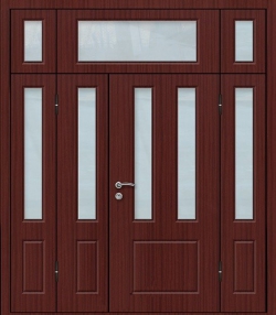 Входная металлическая дверь со стеклом модель