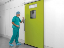 Одностворчатые рентгенозащитные двери с остеклением